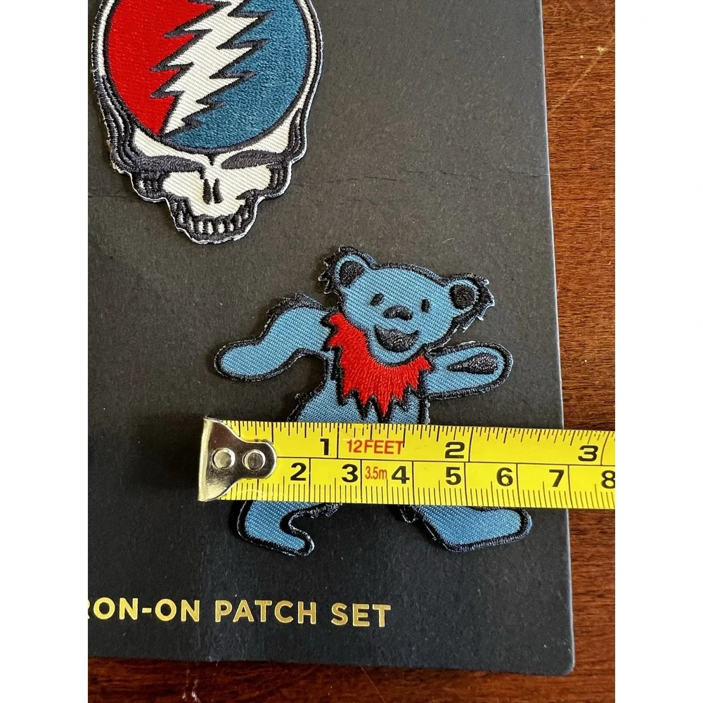Grateful Dead Patch Blue Dancing Bear Steal‎ Your Face Rose Iron Embroider NEW